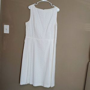 ANNE KLEIN  COTTAGE  100% COTTON WHITE DRESS Size 16